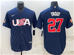 USA Baseball #27 Mike Trout Navy 2023 World Baseball Classic Jersey