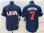 USA Baseball #7 Tim Anderson Navy 2023 World Baseball Classic Jersey