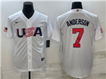 USA Baseball #7 Tim Anderson White 2023 World Baseball Classic Jersey