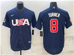 USA Baseball #8 Trea Turner Navy 2023 World Baseball Classic Jersey