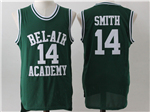 The Fresh Prince of Bel-Air Bel-Air Academy #14 Will Smith Green Movie Basketball Jersey