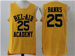 The Fresh Prince of Bel-Air Bel-Air Academy #25 Carlton Banks Yellow Movie Basketball Jersey
