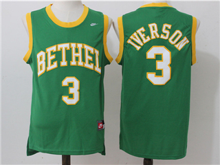 Bethel High School #3 Allen Iverson Green Basketball Jersey