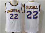 Love & Basketball Crenshaw High School #22 Quincy McCall White Movie Basketball Jersey