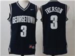 Georgetown Hoyas #3 Allen Iverson Navy College Basketball Jersey