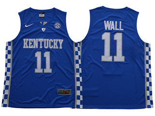 Kentucky Wildcats #11 John Wall Blue College Basketball Jersey