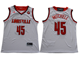 Louisville Cardinals #45 Donovan Mitchell White College Basketball Jersey
