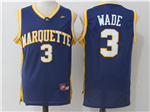 Marquette Golden Eagles #3 Dwyane Wade Navy College Basketball Jersey