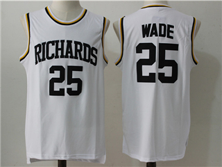 Harold L. Richards High School #25 Dwyane Wade White Basketball Jersey