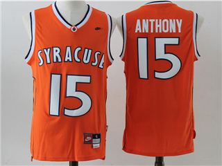 Syracuse Orange #15 Carmelo Anthony Orange College Basketball Jersey