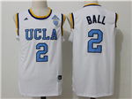 UCLA Bruins #2 Lonzo Ball White College Basketball Jersey