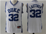 Duke Blue Devils #32 Christian Laettner White College Basketball Jersey