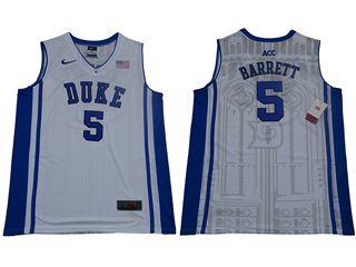 Duke Blue Devils #5 R.J. Barrett White Elite College Basketball Jersey