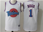 Space Jam Tune Squad #1 Bugs Bunny White Movie Basketball Jersey