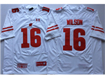 Wisconsin Badgers #16 Russell Wilson White College Football Jersey