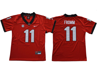 Georgia Bulldogs #11 Jake Fromm Youth Red College Football Jersey