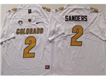 Colorado Buffaloes #2 Shedeur Sanders White College Football Jersey