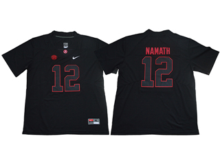 Alabama Crimson Tide #12 Joe Namath Black College Football Jersey