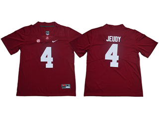 Alabama Crimson Tide #4 Jerry Jeudy Red College Football Jersey