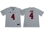 Alabama Crimson Tide #4 Jerry Jeudy White College Football Jersey