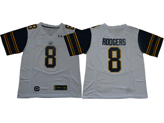 California Golden Bears #8 Aaron Rodgers White College Football Jersey