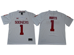 Oklahoma Sooners #1 Jalen Hurts White College Football Jersey