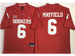 Oklahoma Sooners #6 Baker Mayfield Red College Football Jersey