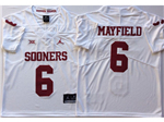 Oklahoma Sooners #6 Baker Mayfield Youth White College Football Jersey