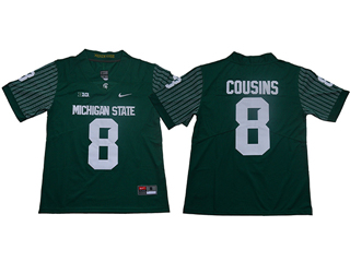 Michigan State Spartans #8 Kirk Cousins Green College Football Jersey