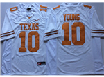 Texas Longhorns #10 Vince Young White College Football Jersey