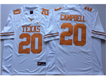 Texas Longhorns #20 Earl Campbell White College Football Jersey