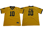Michigan Wolverines #10 Tom Brady Gold College Football Jersey