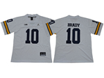 Michigan Wolverines #10 Tom Brady White College Football Jersey