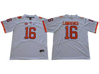 Clemson Tigers #16 Trevor Lawrence White College Football Jersey