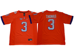Clemson Tigers #3 Xavier Thomas Orange College Football Jersey