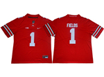 Ohio State Buckeyes #1 Justin Fields Red College Football Jersey