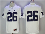 Penn State Nittany Lions #26 Saquon Barkley White College Football Jersey