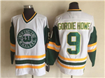 Hartford Whalers #9 Gordie Howe Vintage CCM White Jersey
