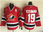 2002 Winter Olympics Team Canada #19 Steve Yzerman CCM Vintage Red Hockey Jersey