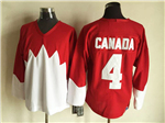 1972 Summit Series Team Canada #4 Bobby Orr CCM Vintage Red Hockey Jersey