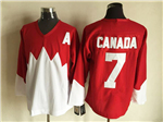 1972 Summit Series Team Canada #7 Phil Esposito CCM Vintage Red Hockey Jersey
