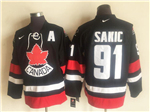 2002 Winter Olympics Team Canada #91 Joe Sakic CCM Vintage Black Hockey Jersey