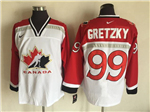1998 Winter Olympics Team Canada #99 Wayne Gretzky CCM Vintage White Hockey Jersey