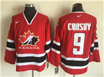 2002 Winter Olympics Team Canada #9 Sidney Crosby CCM Vintage Red Hockey Jersey
