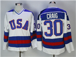 1980 Winter Olympics Team USA #30 Jim Craig CCM Vintage White Hockey Jersey