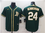 Oakland Athletics #24 Rickey Henderson Green Cool Base Jersey