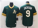 Oakland Athletics #9 Reggie Jackson Green Cooperstown Collection Cool Base Jersey
