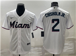 Miami Marlins #2 Jazz Chisholm Jr. White Cool Base Jersey