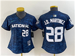 National League Los Angeles Dodgers #28 J.D. Martinez Women's Navy 2023 MLB All-Star Game Jersey