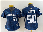 National League Los Angeles Dodgers #50 Mookie Betts Women's Navy 2023 MLB All-Star Game Jersey